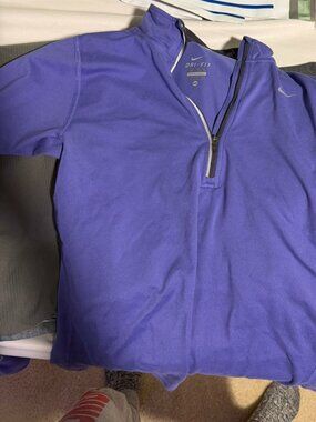 Nike Dri-FIT Purple 1/4 Zip Pullover XS Athletic Running Top